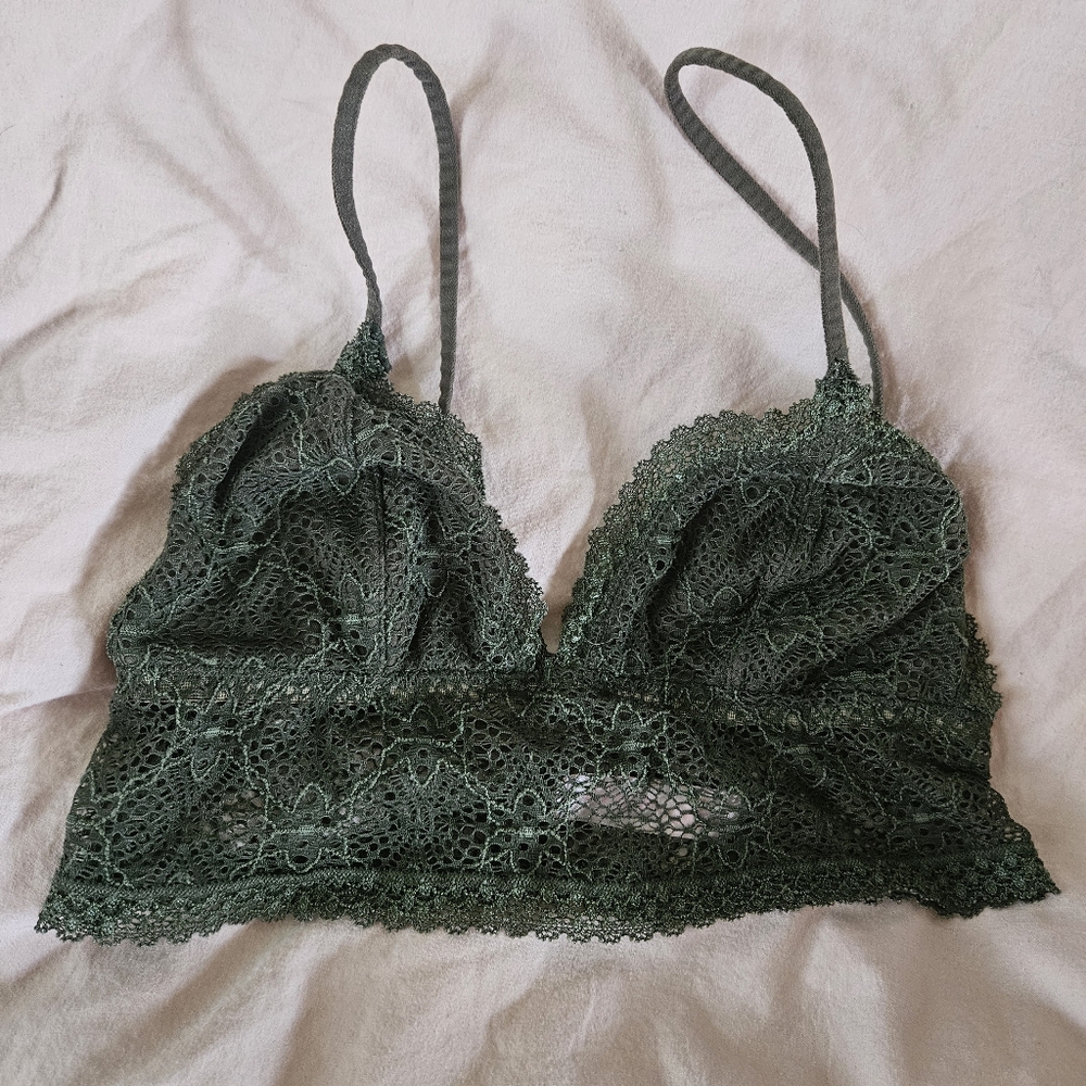 Candie's Forest Green Lace Bralette sz M